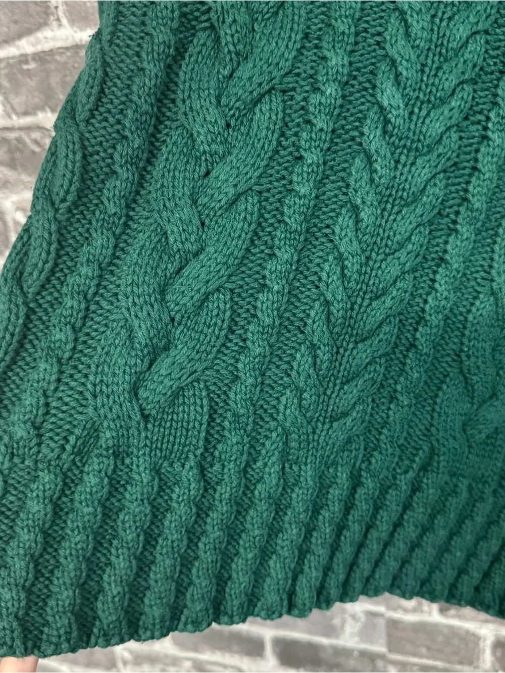 J. Crew Cable-knit crewneck sweater Midnight Foliage dark green